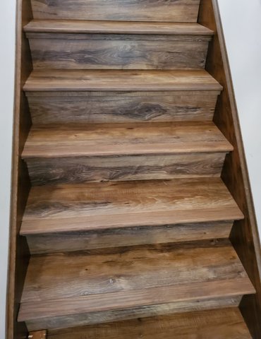 hardwood floor stairs Komplete Flooring Inc Siren WI